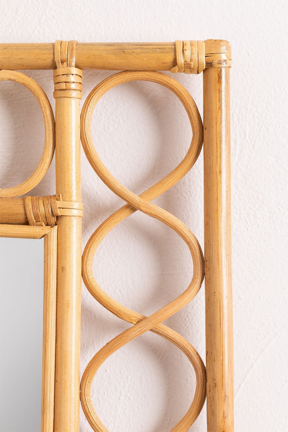 Specchio quadrato da parete in rattan Boke, immagine della galleria 5