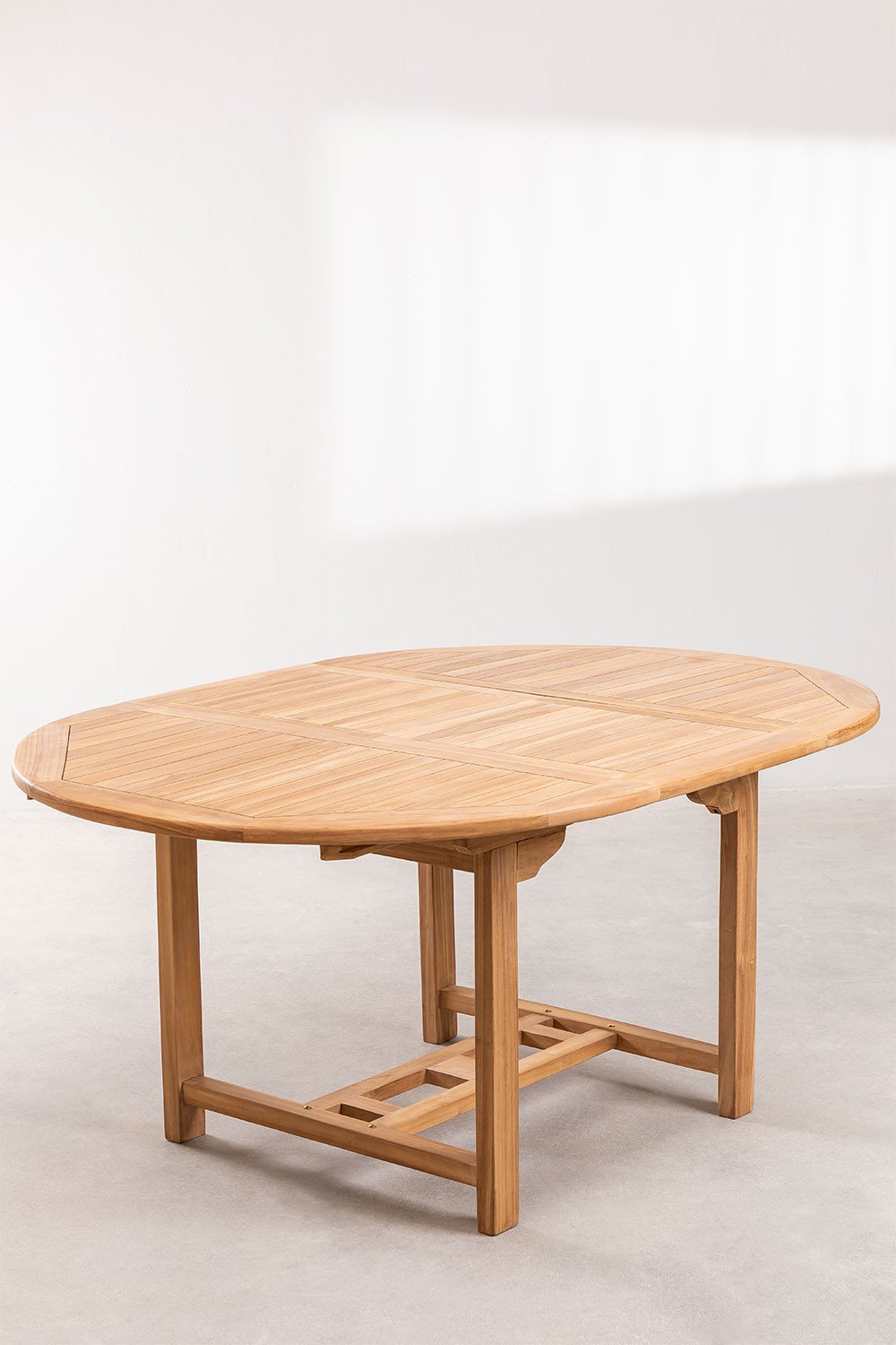 Tavolo da Pranzo Rotondo Allungabile in Legno di Teak (120-170x120 cm) Pira  - SKLUM