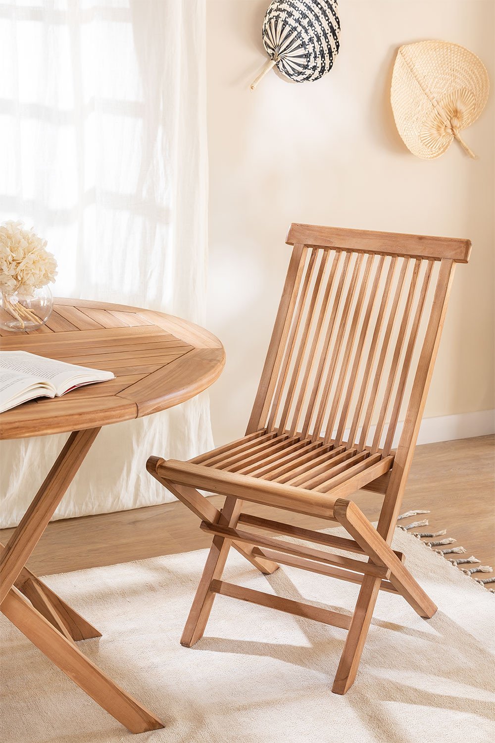 Confezione da 2 sedie da pranzo pieghevoli in legno di teak Pira - SKLUM