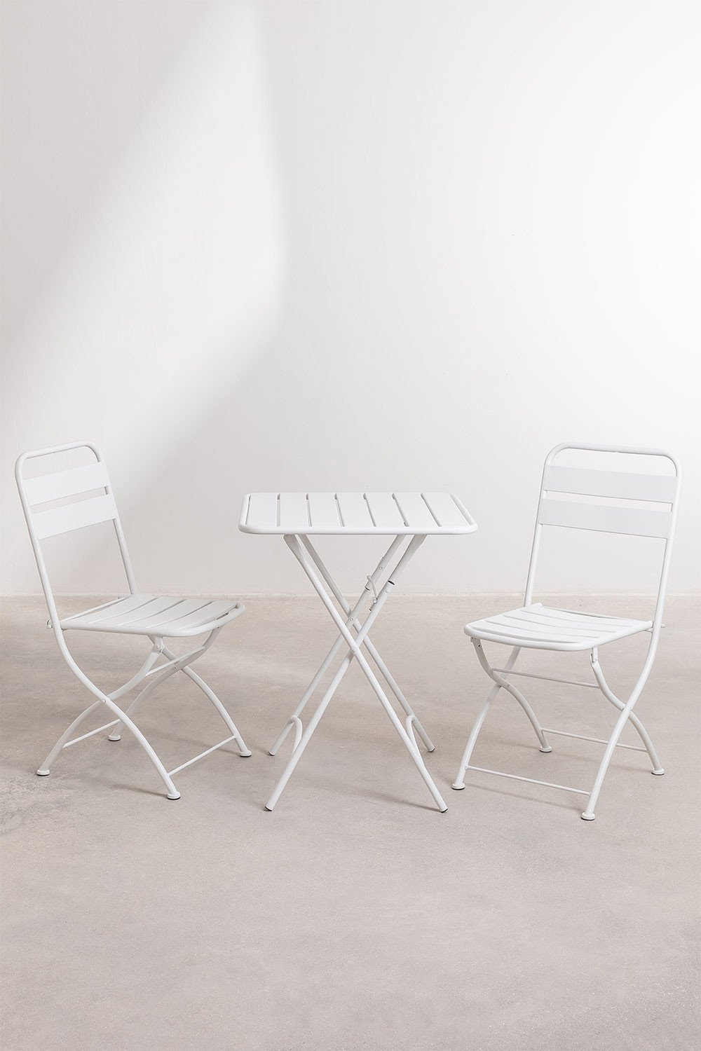 Set tavolo pieghevole (60X60 cm) e 2 sedie pieghevoli Janti, immagine della galleria 1