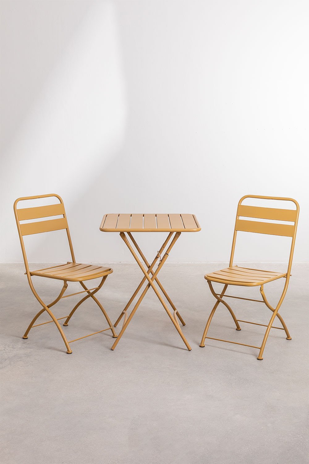 Set tavolo pieghevole (60X60 cm) e 2 sedie pieghevoli Janti, immagine della galleria 1