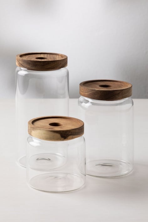 Set di 3 vasetti di vetro Anwas