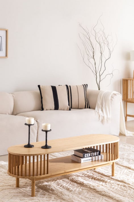 Cherry Acero tavolino basso design soggiorno divano bicolore 110x60cm