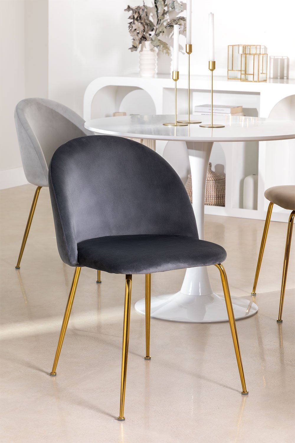 Pack 4 sedie da pranzo in velluto Kana Design, immagine della galleria 1