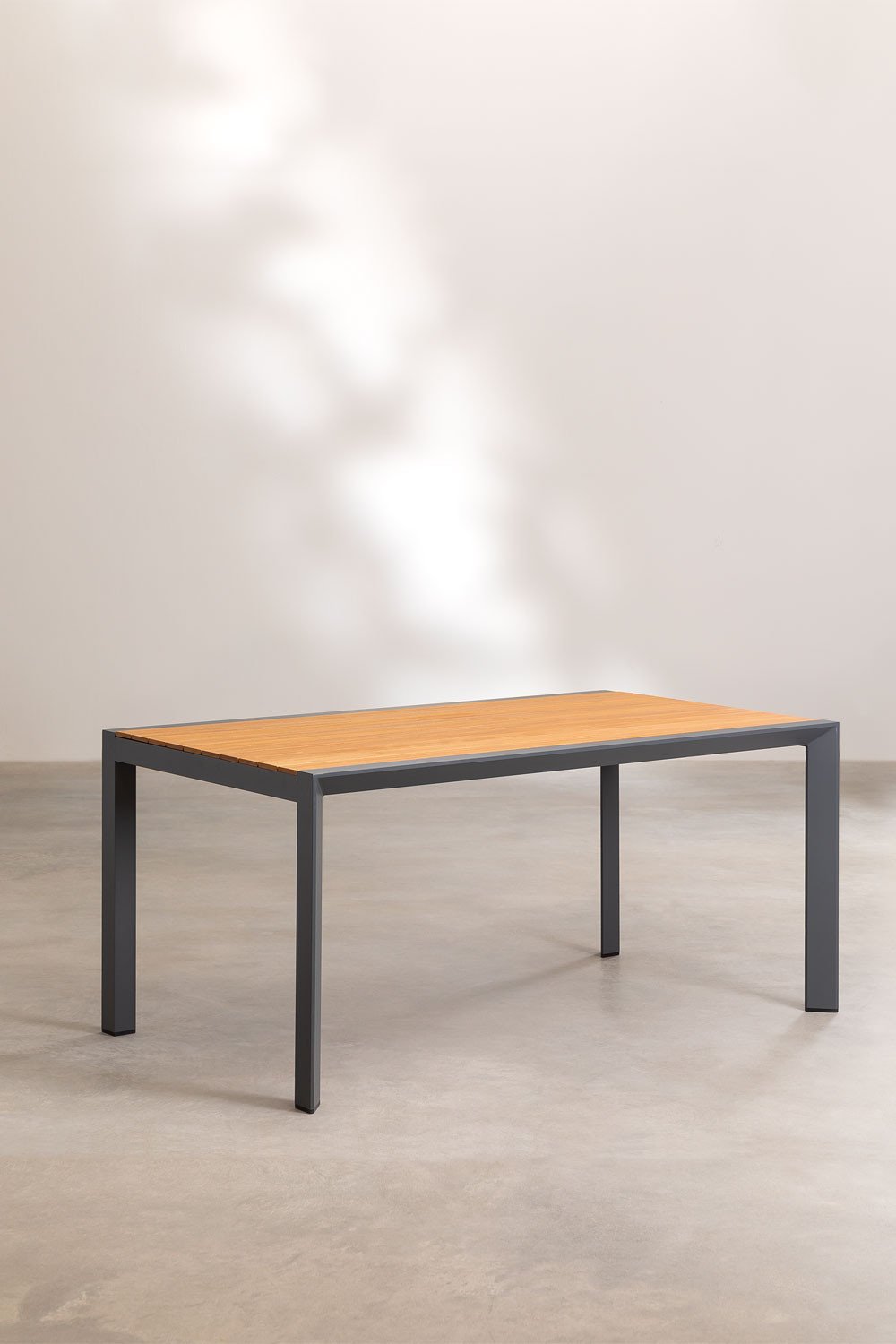 Set da tavolo rettangolare 160x90 cm Classic e 6 sedie da giardino impilabili in alluminio Archer, immagine della galleria 4