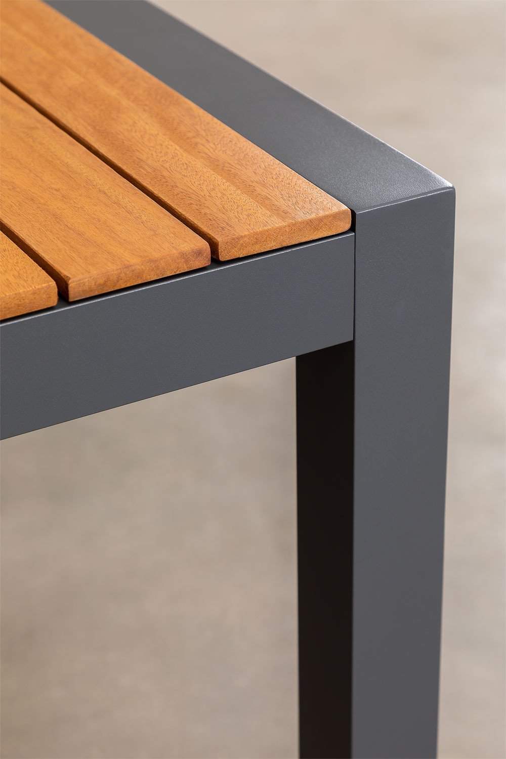 Set da tavolo rettangolare 160x90 cm Classic e 6 sedie da giardino impilabili in alluminio Archer, immagine della galleria 6