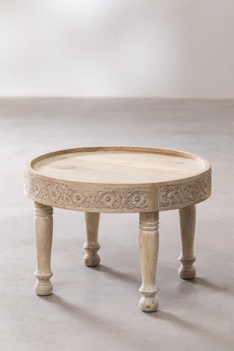 Tavolino rotondo in legno di mango Jaryel Style