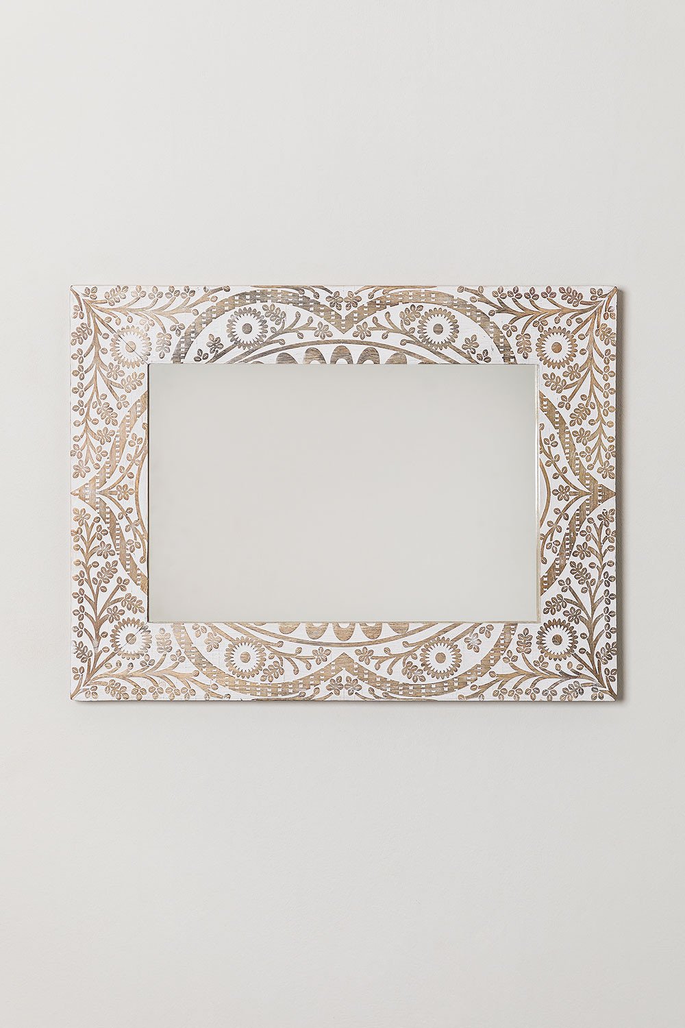 Specchio Rettangolare da Parete in Legno di Mango Pibari - SKLUM