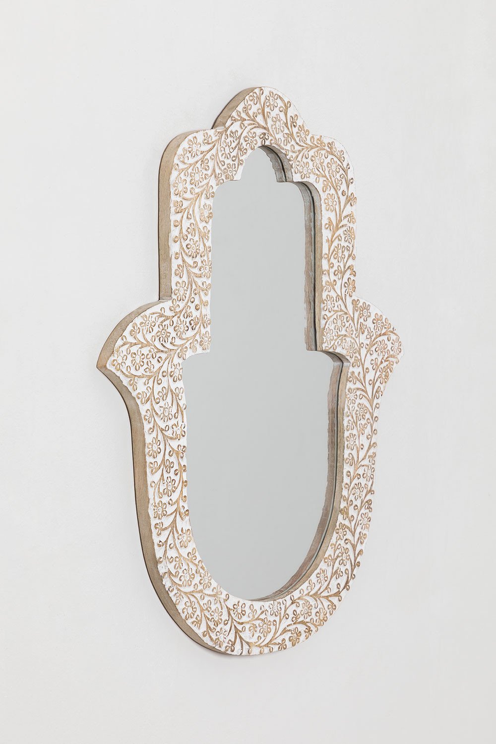 Specchio da parete in legno di mango Hamsa - SKLUM