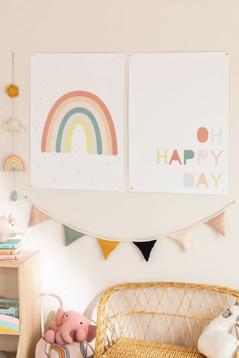 Set di 2 poster decorativi (50x70 cm) Jappi Kids Style