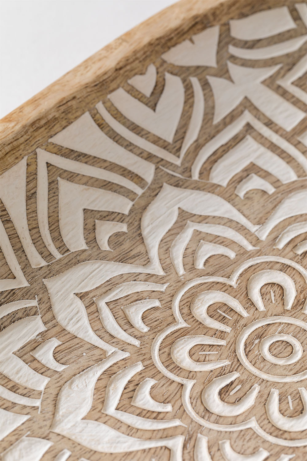 Vassoio Decorativo In Legno Di Mango - 58x20 Cm, Bordo Alto, Per Composizioni Natalizie E Centrotavola