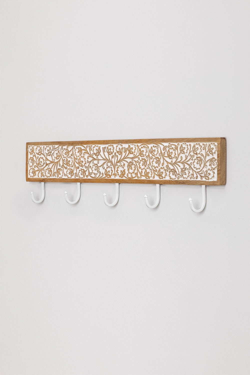 LARHN Appendiabiti Da Parete Legno - 5 Ganci - 43 Cm - Foto 6