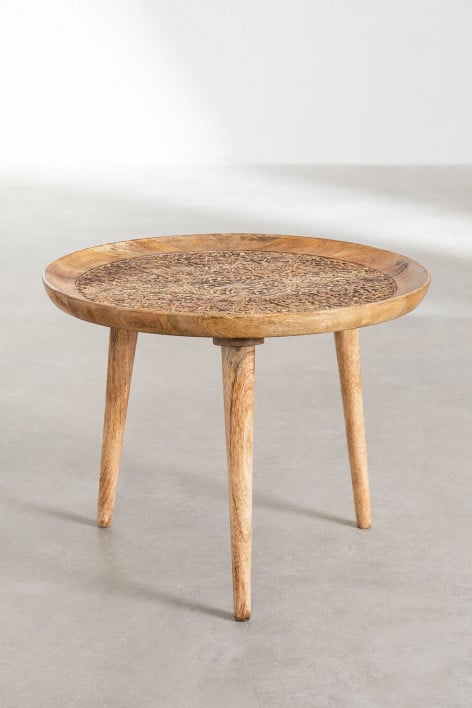 Tavolino Rotondo in Legno di Mango (Ø60 cm) Nanup