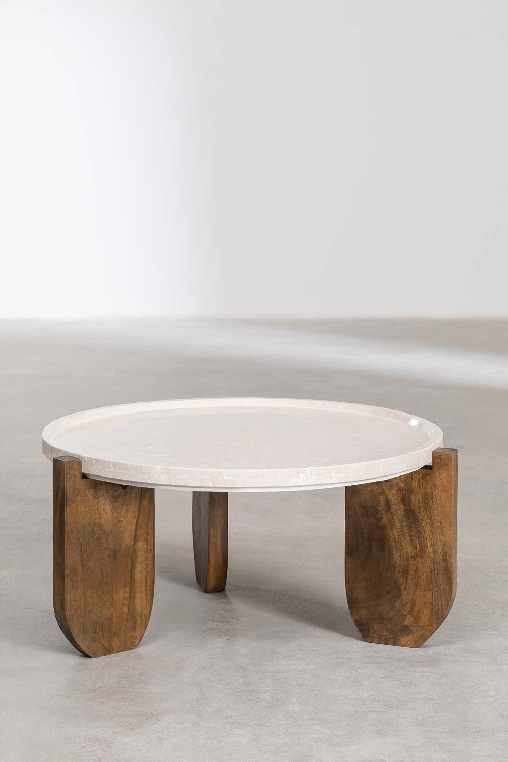 Tavolino in Marmo e Legno di Acacia Xanten - SKLUM