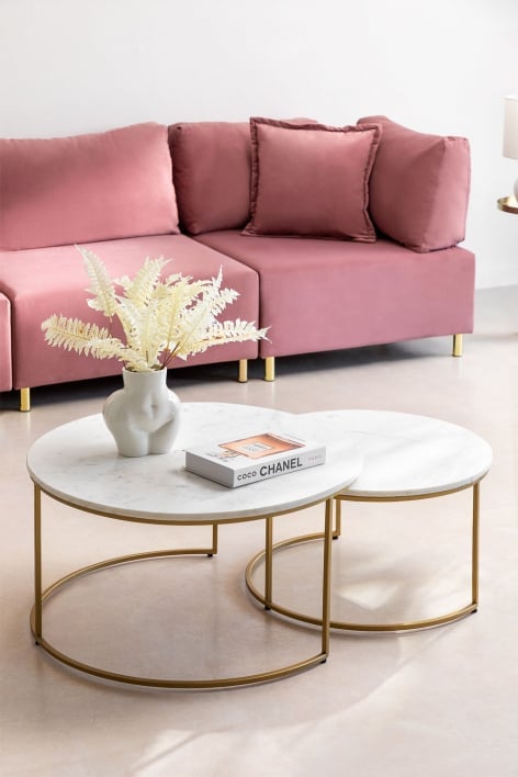 Cherry Acero tavolino basso design soggiorno divano bicolore 110x60cm