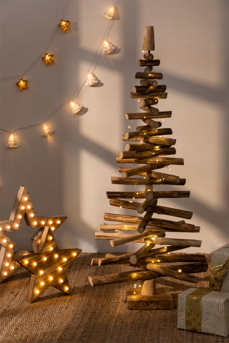 Albero di Natale in legno di teak Jingle