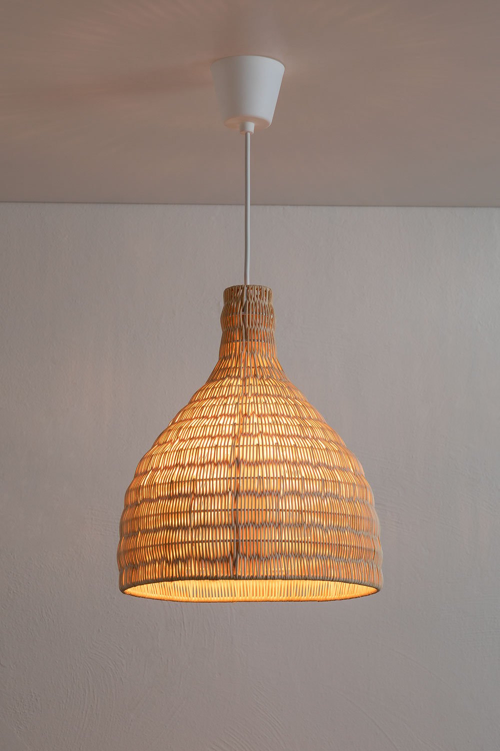 Lampada A Sospensione In Rattan Con Batteria E27 - Portatile, Impermeabile, Stile Boho Per Esterni E Interni