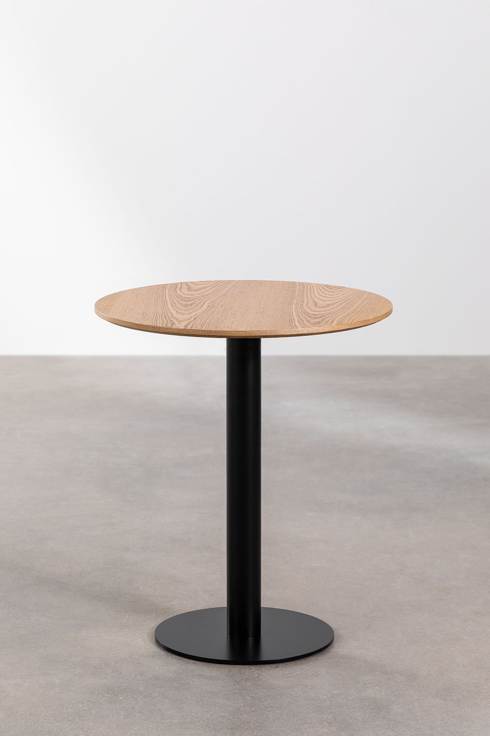 Tavolo da bar rotondo impiallacciato frassino Frappe, immagine della galleria 1