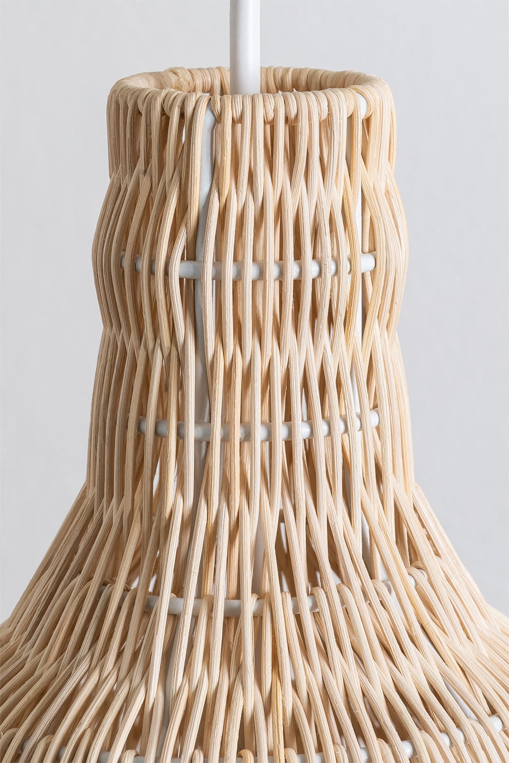 GAOUTO 2 lampadari a sospensione in rattan, E27, per esterni, con batteria, portatile, in rattan bohémien, per esterni, per patio, bar, giardino, terrazza, soggiorno, camera da letto