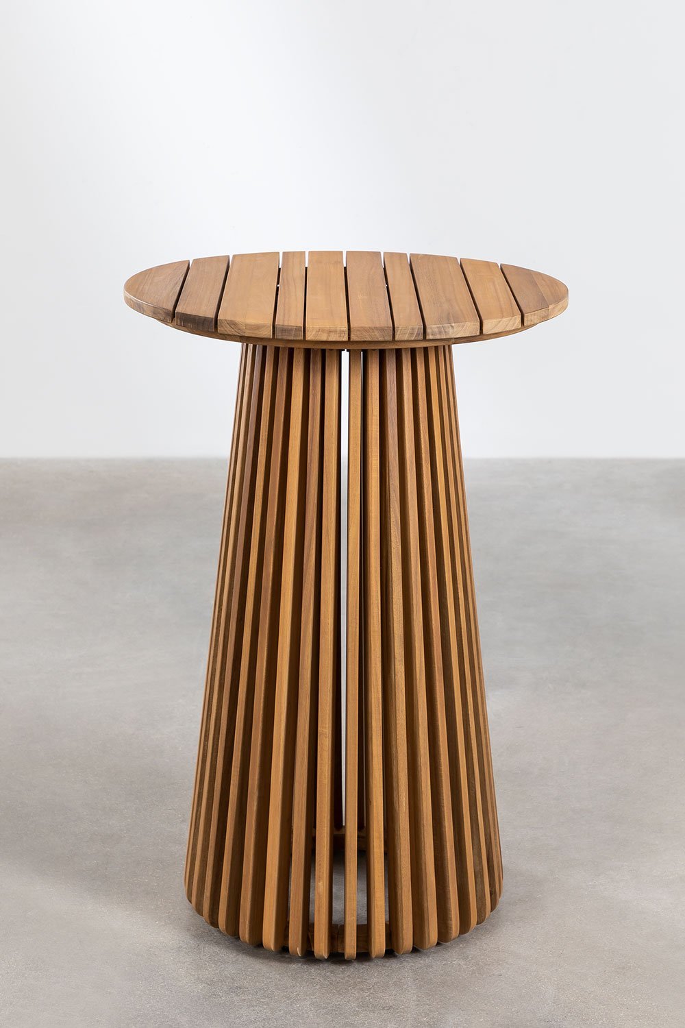 Tavolo alto da giardino rotondo Ø70 cm in legno di acacia Mura    , immagine della galleria 3