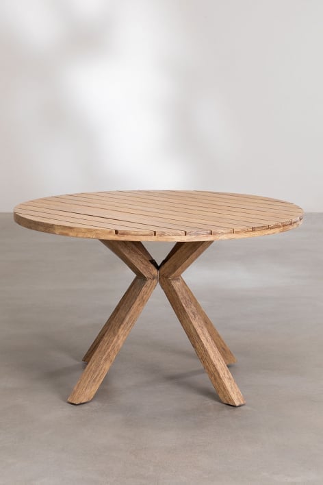 Tavolo da giardino rotondo in legno Naele