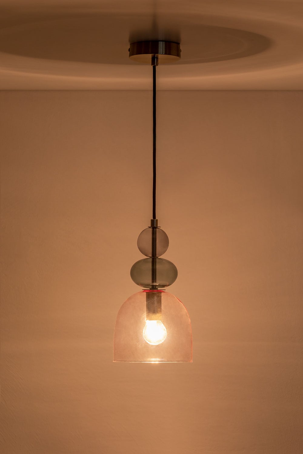 Lampada da soffitto in vetro con portalampada in bronzo LILY | Maisons