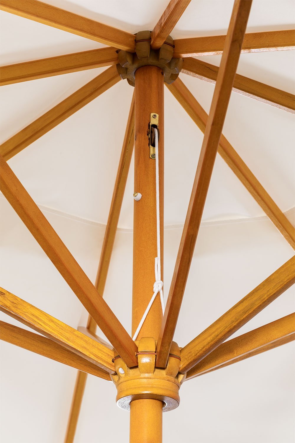 Ombrellone Ø290 cm in tessuto e legno Cretas, immagine della galleria 7