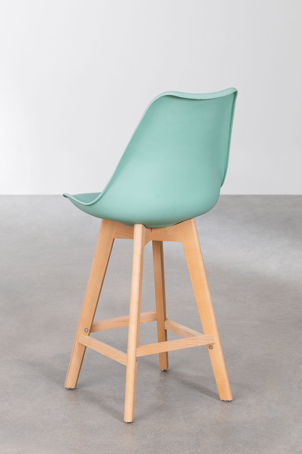 Confezione da 4 sgabelli alti 65 cm con cuscino in similpelle nordica, immagine della galleria 4