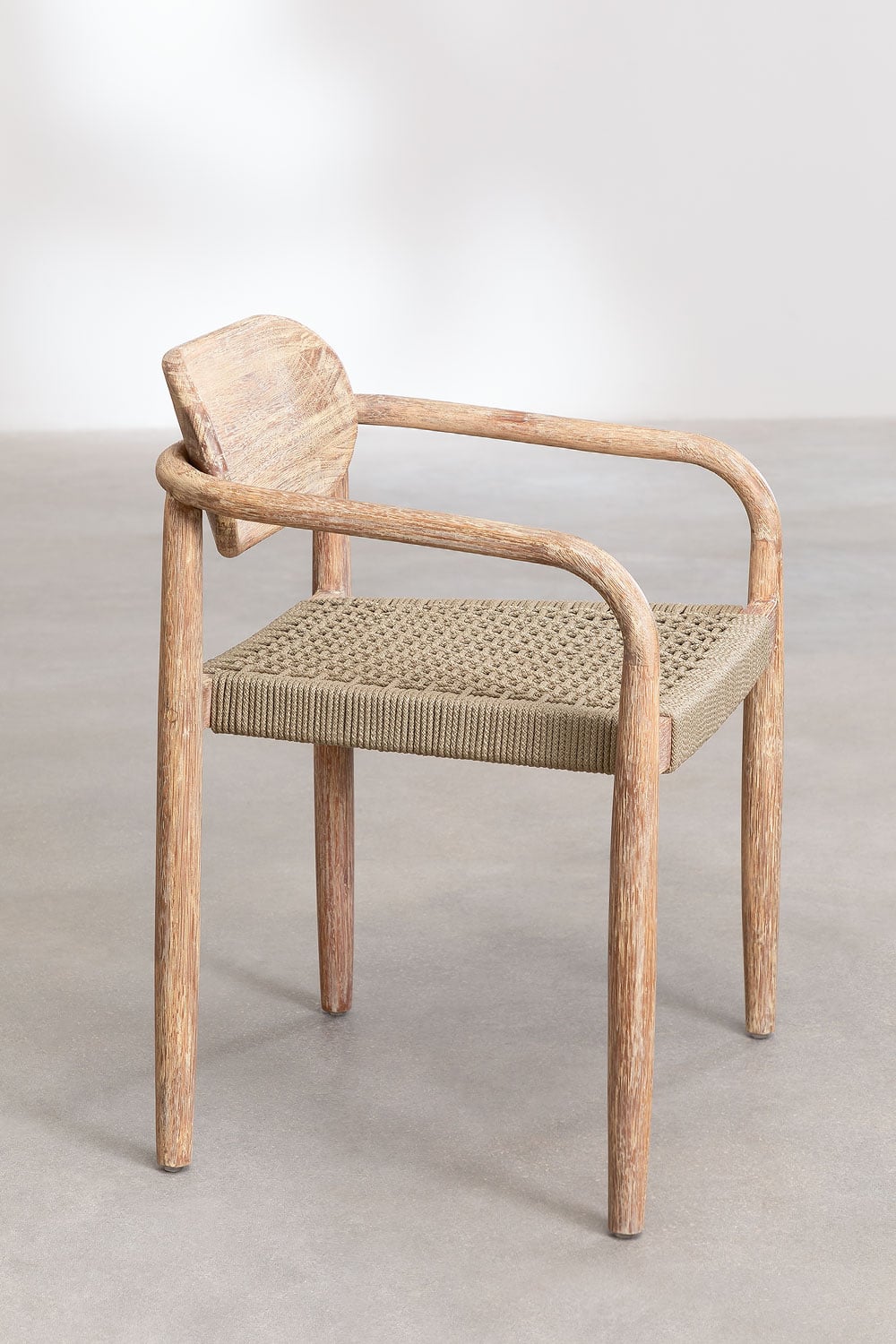 Sedia Con Braccioli Effetto Legno In Alluminio Crema E Poliestere Imbottito Crema Adak