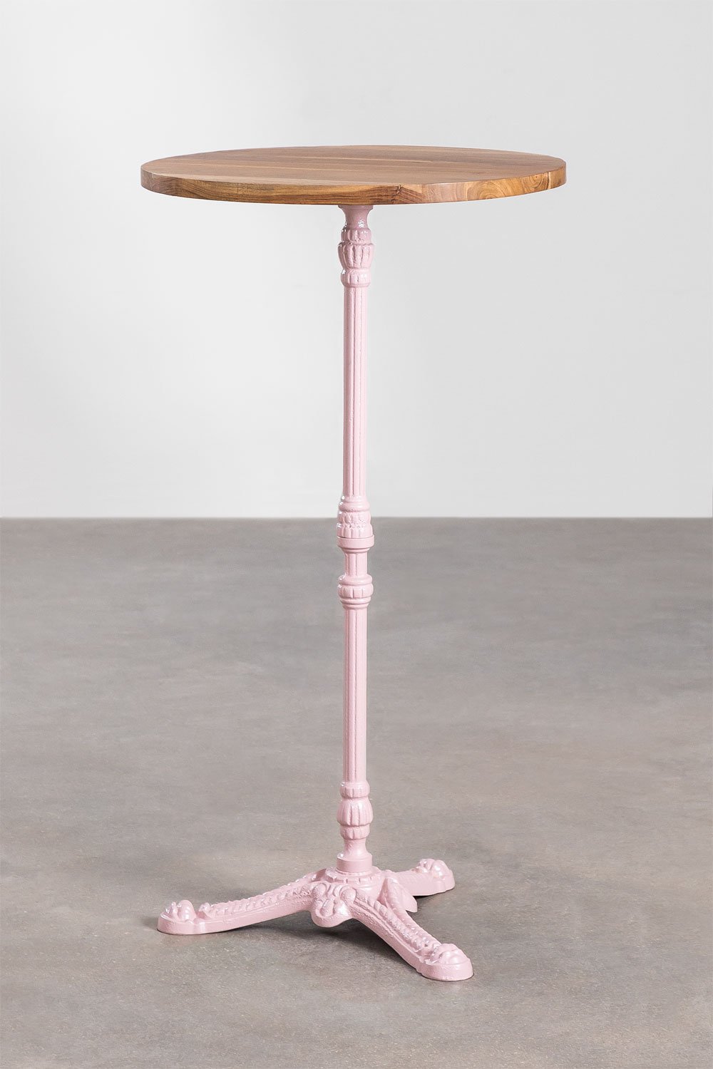 Tavolo alto rotondo in legno di acacia Vienna, immagine della galleria 1