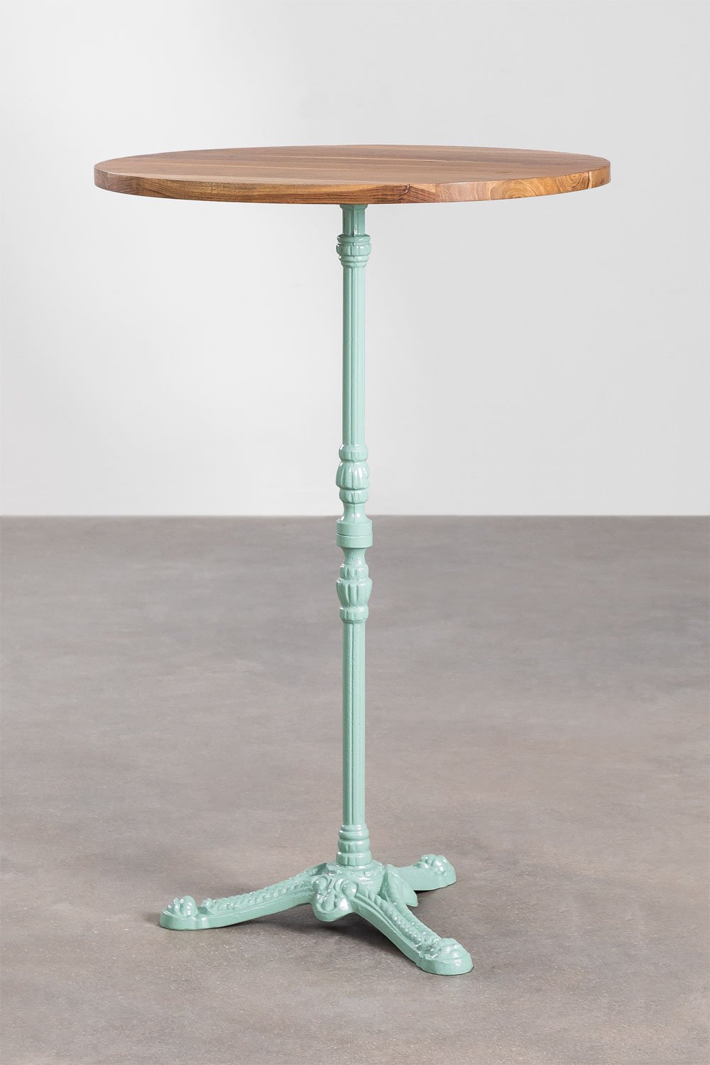 Tavolo alto rotondo in legno di acacia Vienna, immagine della galleria 1