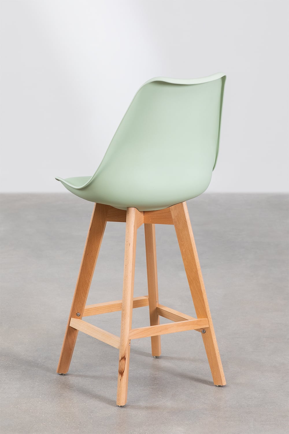 Confezione da 4 sgabelli alti 65 cm con cuscino in similpelle nordica, immagine della galleria 4