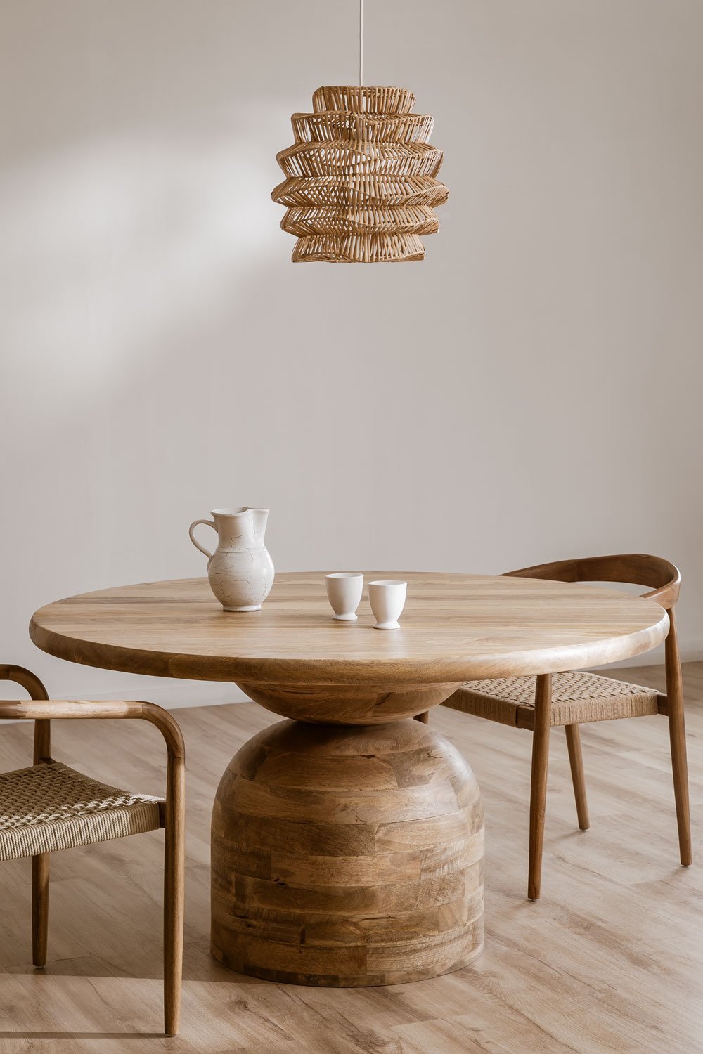 Tavolo da pranzo rotondo in legno di mango (Ø140 cm) Macbet - SKLUM