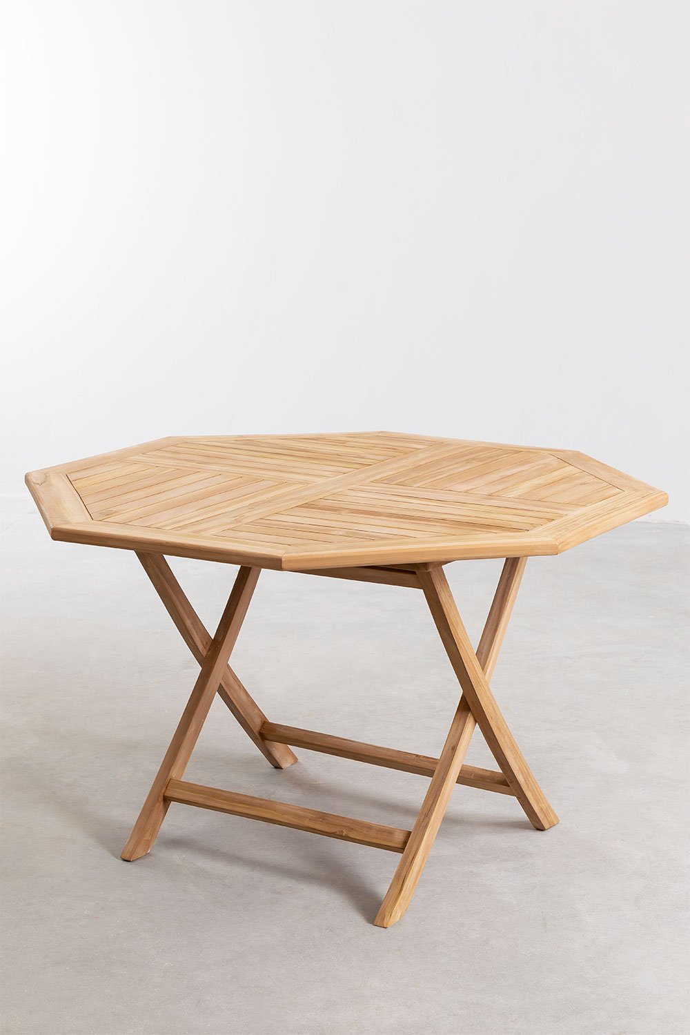 Tavolo da Pranzo Rotondo Pieghevole in Legno di Teak (Ø100 cm) Pira - SKLUM