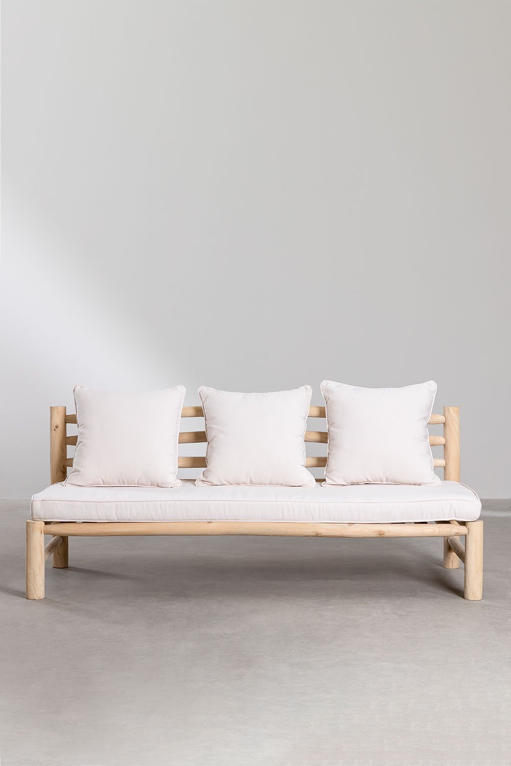 Divano da giardino a 3 posti in legno di teak Nabila, immagine della galleria 4