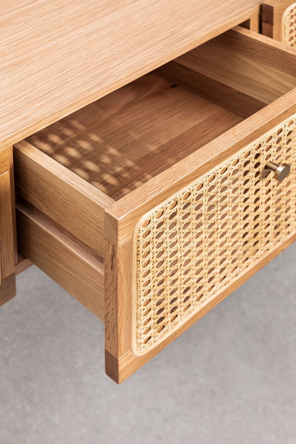 Mobile TV 175x45 cm in rattan e legno Edwina, immagine della galleria 6