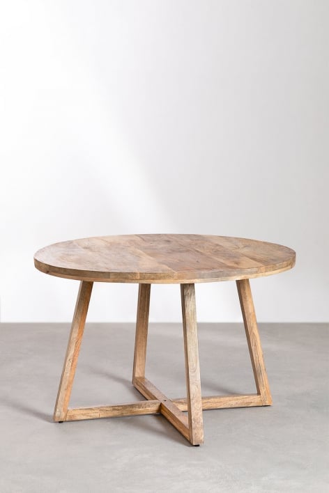 Tavolo da pranzo rotondo in legno di mango (Ø120 cm) Laysa