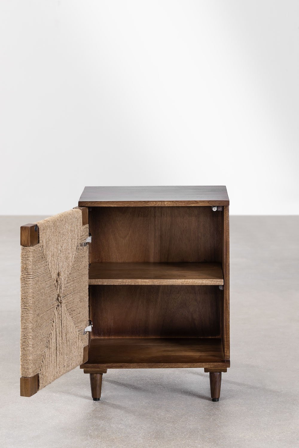 Comodino Evans in legno di mango e iuta, immagine della galleria 5