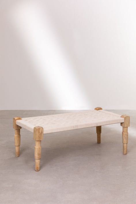 Tavolino in Macramè e legno Kiron