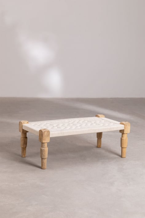 Tavolino in Macramè e legno Kiron