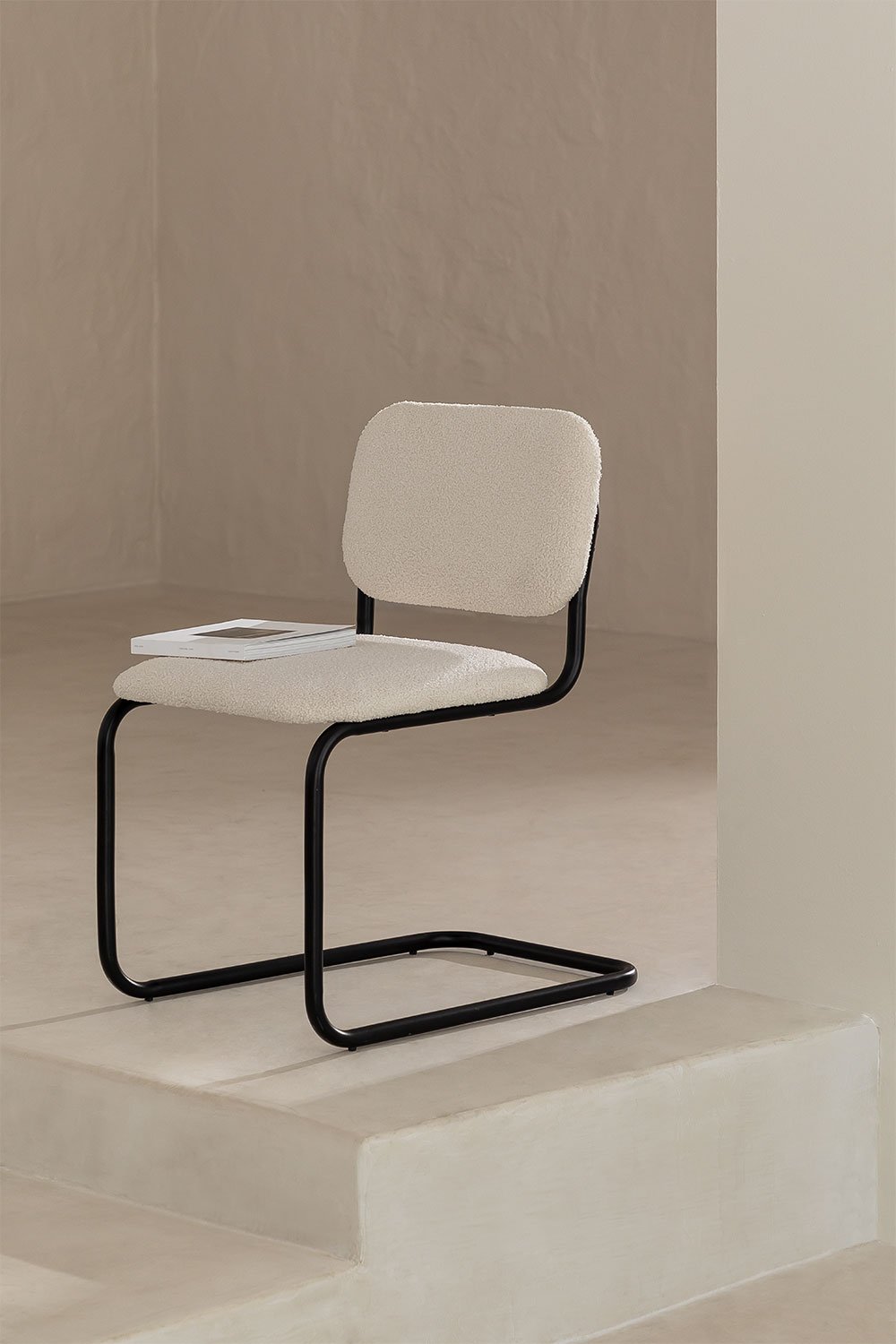 Confezione da 2 sedie da pranzo in ciniglia Tento Black, immagine della galleria 1