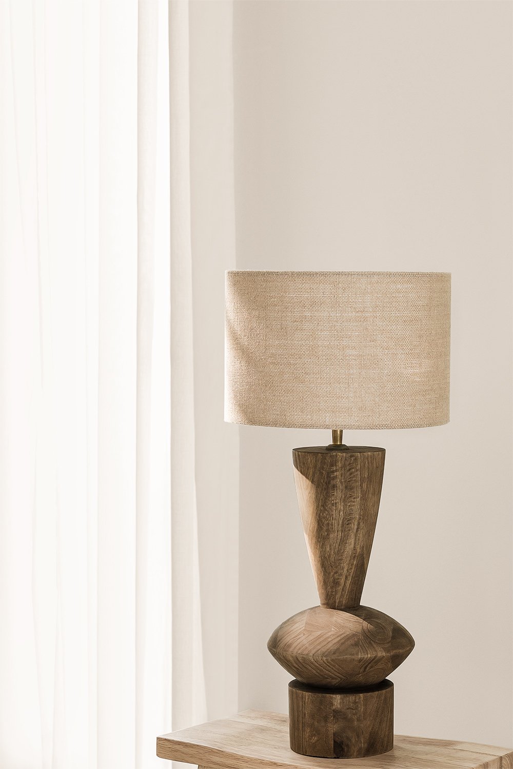 Base per lampada da tavolo in legno di mango Baily, immagine della galleria 1