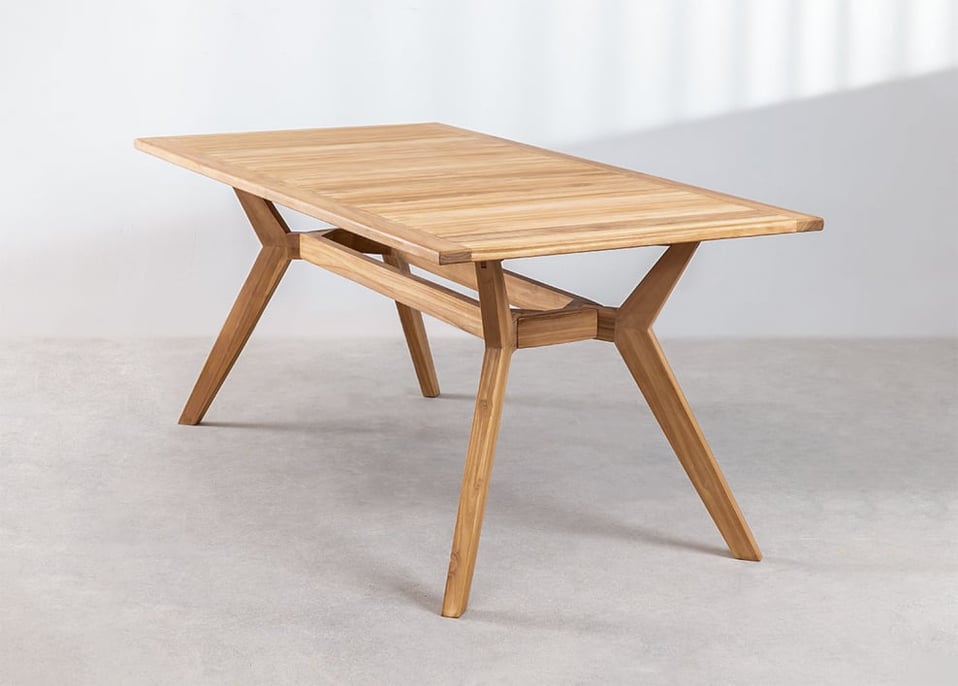 Tavolo da pranzo rettangolare in legno di teak (180x90 cm) Yolen