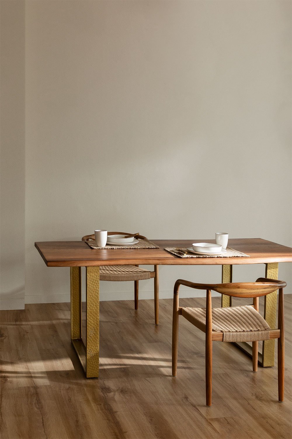 Tavolo da pranzo rettangolare in legno di acacia (180x90 cm) Assier, immagine della galleria 1
