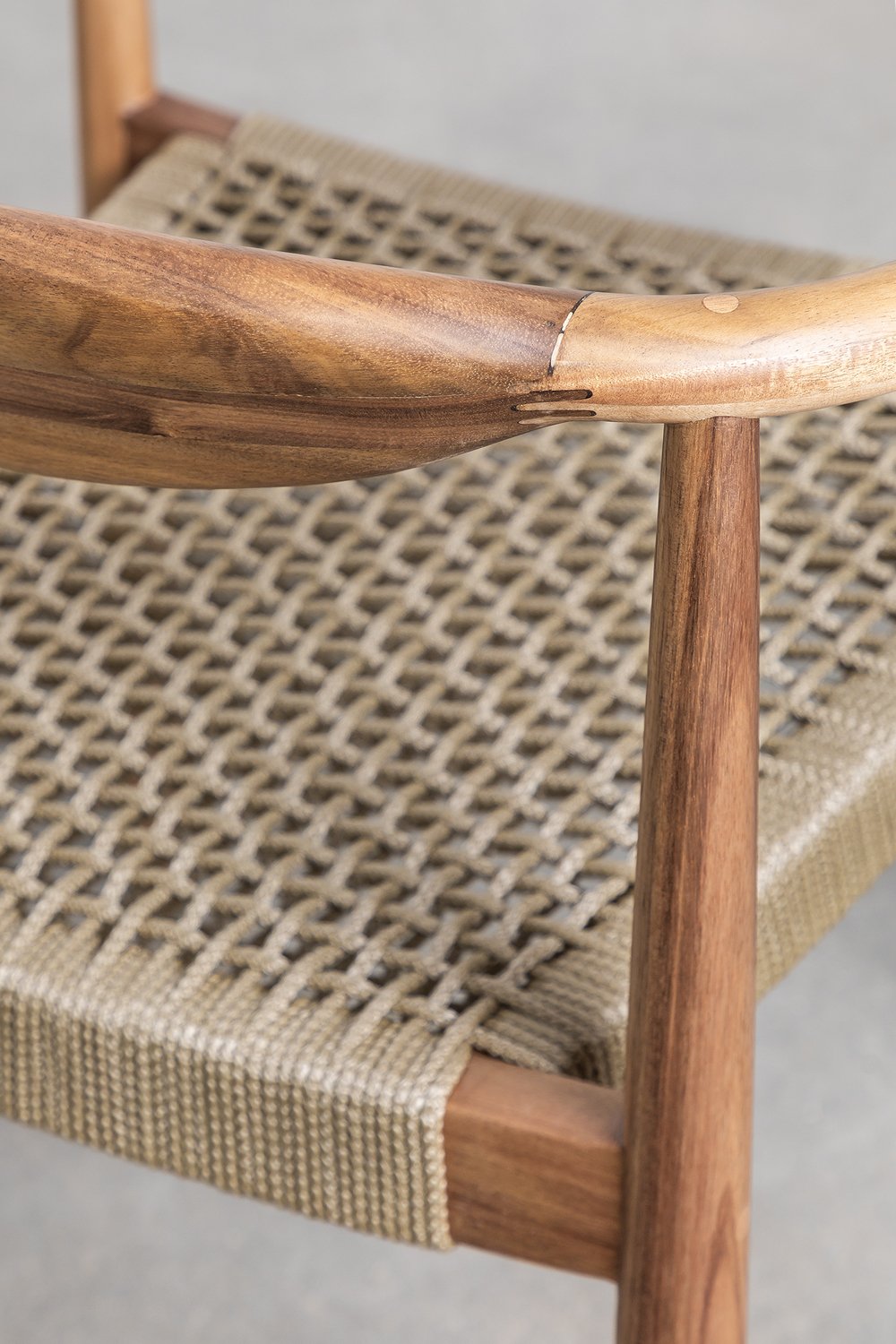 Confezione da 4 sedie da pranzo in legno di acacia e corda intrecciata Mallory , immagine della galleria 6