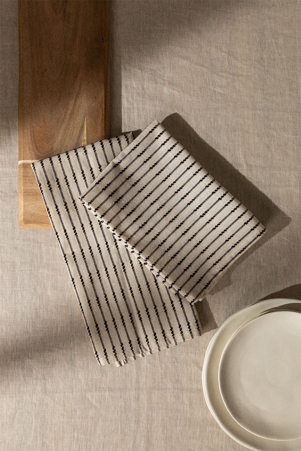 Set di 2 strofinacci da cucina in cotone Oziel, immagine della galleria 1