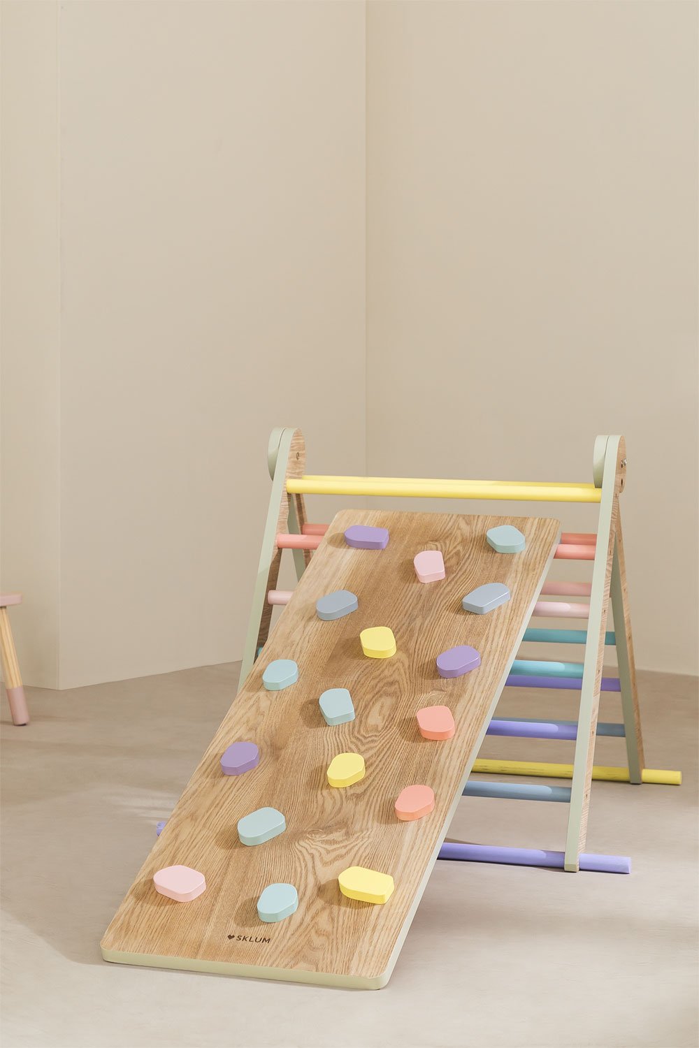 Rampa con parete di arrampicata di apprendimento Pyqer Colors Kids, immagine della galleria 1