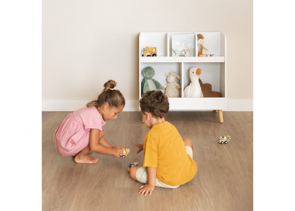 Scaffale Portagiochi per Bambini 85x26x84 cm con Ripiani in Legno