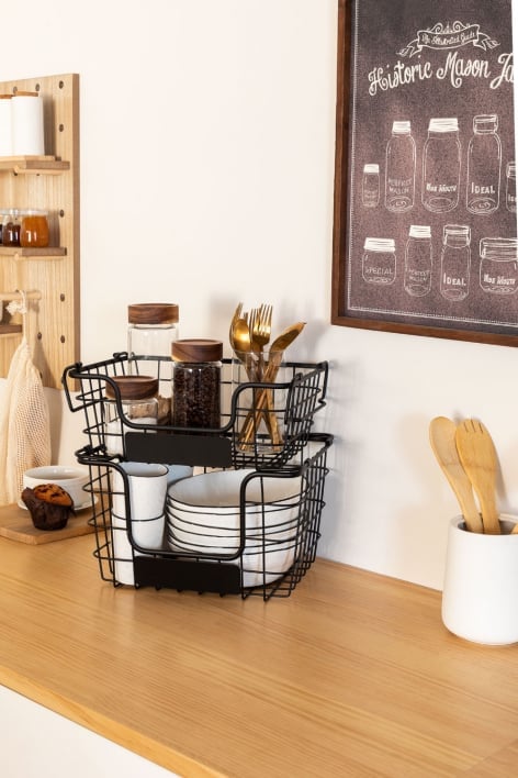 Organizador de Cocina Apilable con Cajón Extraíble Kalem - SKLUM