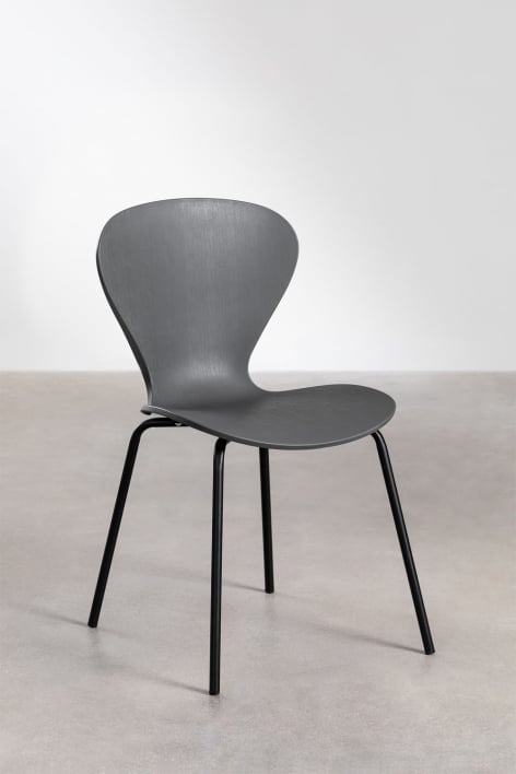 Sedia da pranzo impilabile Uit - Grigio Scuro